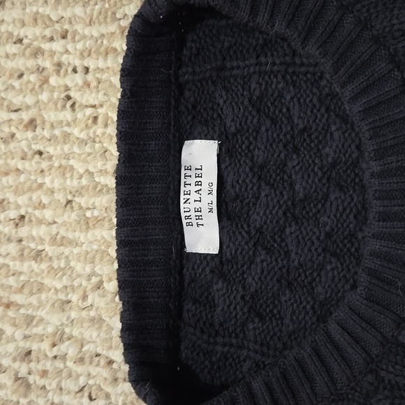 Brunette The Label Black Cable Knit  Sweater - Picture 3 of 10